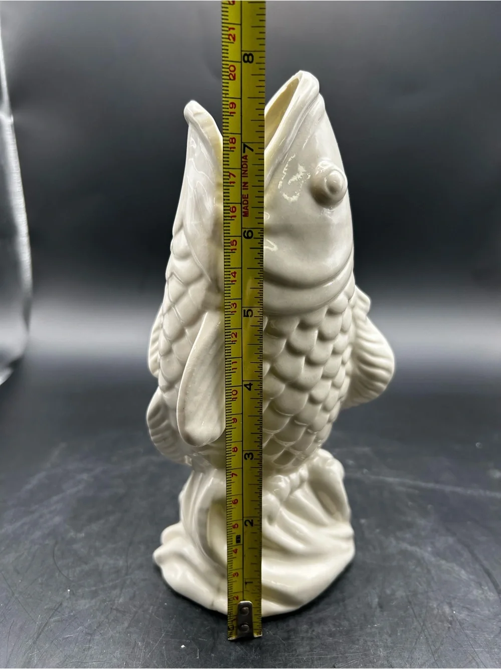 White Ceramic Koi Fish Statue - White